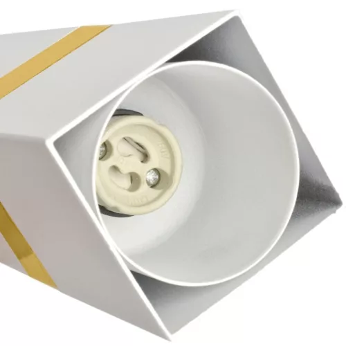 Függesztett lámpa Tuba Zwis VIDAR Fehér + arany 3x GU10 Milagro Metal Modern stílusban