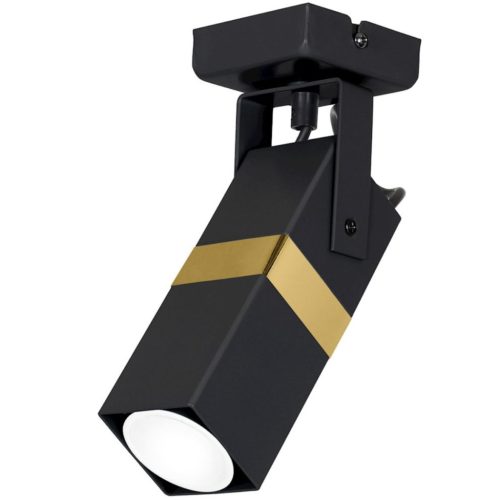 Fali mennyezeti lámpa Fali lámpa 1x GU10 Spot Loft Black + Gold VIDAR Milagro