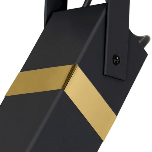 Fali mennyezeti lámpa Fali lámpa 1x GU10 Spot Loft Black + Gold VIDAR Milagro