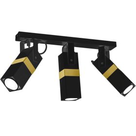   Mennyezeti lámpa 3x GU10 Spot fekete + arany VIDAR Milagro Modern stílus