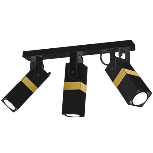 Mennyezeti lámpa 3x GU10 Spot fekete + arany VIDAR Milagro Modern stílus