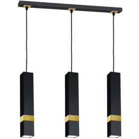   Függesztett lámpa Tuba Zwis VIDAR Fekete + arany 3x GU10 Milagro Metal Modern stílusban