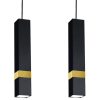 Függesztett lámpa Tuba Zwis VIDAR Fekete + arany 3x GU10 Milagro Metal Modern stílusban
