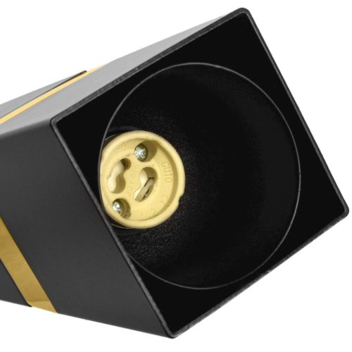 Függesztett lámpa Tuba Zwis VIDAR Fekete + arany 3x GU10 Milagro Metal Modern stílusban