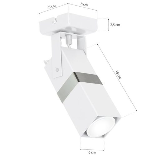 Mennyezeti fali lámpa Fali lámpa 1x GU10 Spot Loft fehér + ezüst VIDAR Milagro