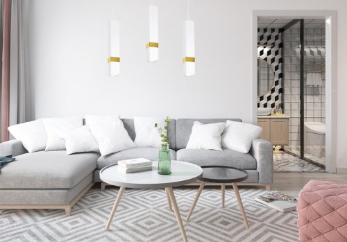 Függesztett lámpa Tuba Zwis VIDAR fehér + ezüst 3x GU10 Milagro Metal Modern stílus