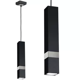   Függesztett lámpa Tuba Zwis VIDAR fekete + ezüst 1x GU10 Milagro Metal Modern stílus