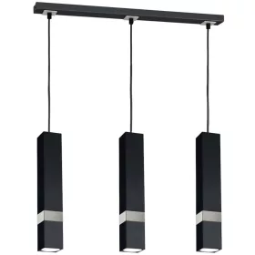   Függesztett lámpa Tuba Zwis VIDAR Fekete + ezüst 3x GU10 Milagro Metal Modern stílus