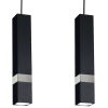 Függesztett lámpa Tuba Zwis VIDAR Fekete + ezüst 3x GU10 Milagro Metal Modern stílus