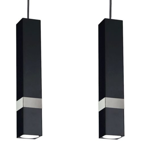 Függesztett lámpa Tuba Zwis VIDAR Fekete + ezüst 3x GU10 Milagro Metal Modern stílus