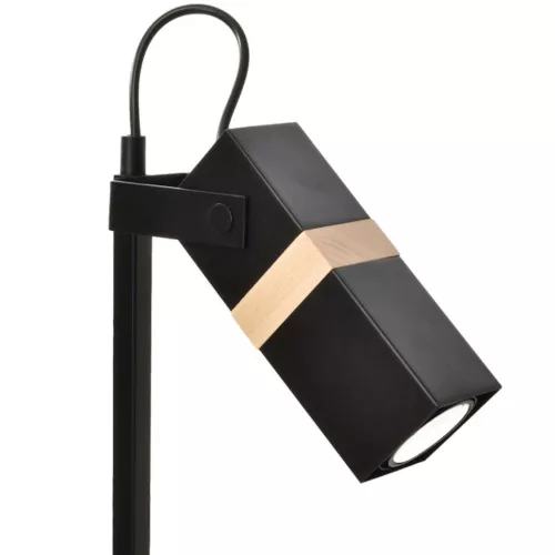 Éjjeli asztali lámpa fekete 1xGU10 VIDAR Milagro Metal + fa skandináv stílusban