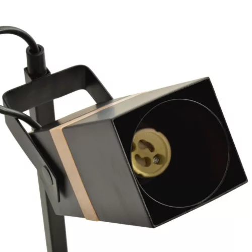 Éjjeli asztali lámpa fekete 1xGU10 VIDAR Milagro Metal + fa skandináv stílusban