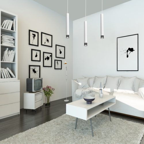 DANI függőlámpa 3xGU10 keskeny ernyő fehér króm MLP6228 Milagro Metal