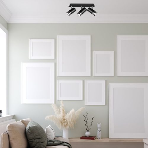 DANI mennyezeti lámpa fekete króm 3xGU10 Milagro