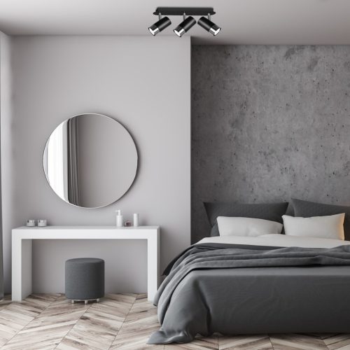 DANI mennyezeti lámpa fekete króm 3xGU10 Milagro