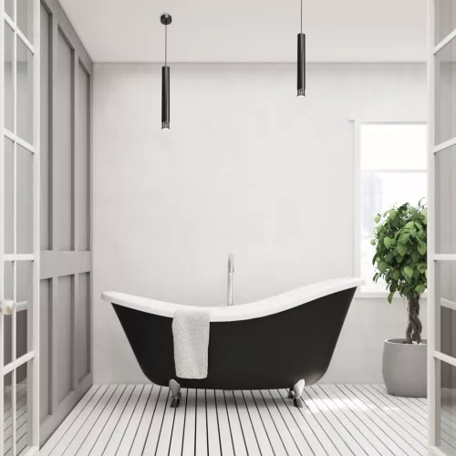 DANI függőlámpa 1xGU10 keskeny ernyő fekete króm MLP6231 Milagro Metal