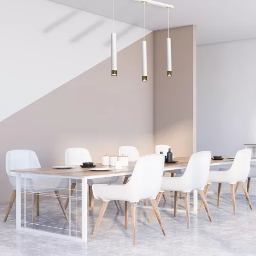 DANI függőlámpa 3xGU10 keskeny ernyő fehérarany MLP6236 Milagro Metal