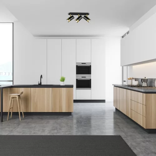 DANI mennyezeti lámpa fekete arany 3xGU10 Milagro