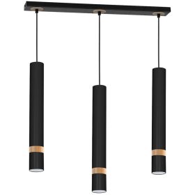   JOKER BLACK/WOOD függőlámpa 3x GU10 MILAGRO Fém modern stílusban