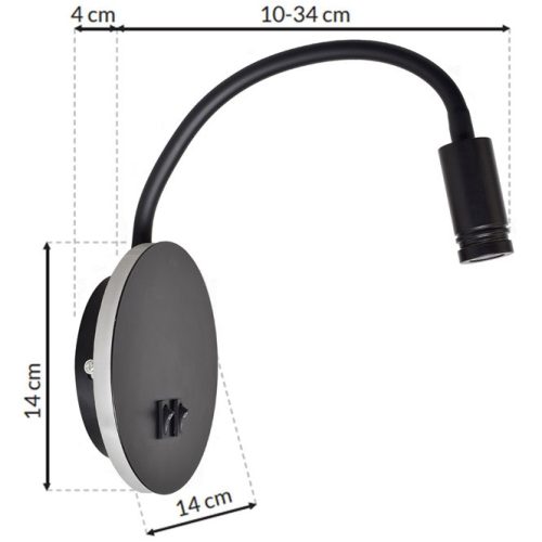 LED USB hullámlámpa fekete 8W + 2W MiLAGRO BASE