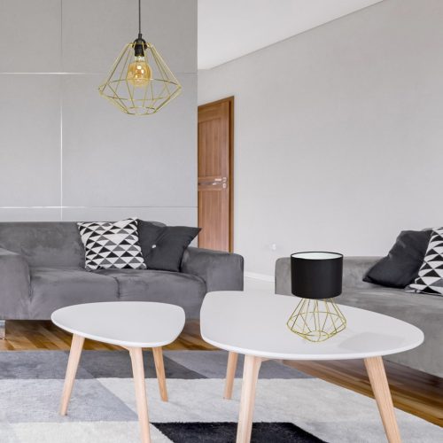 Függesztett lámpa LUPO 1xE27 Geometric Shape Loft Black Gold MLP6270 Milagro Metal