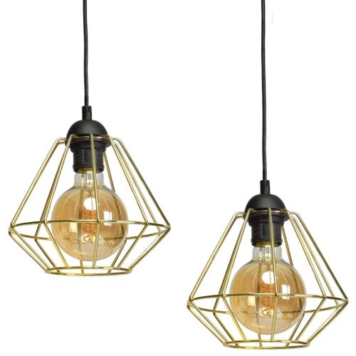 Függesztett lámpa LUPO 3xE27 Geometric Shape Loft Black Gold MLP6271 Milagro Metal