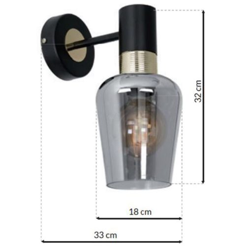 Fali lámpa fekete MiLAGRO ROMA BLACK 1x E27