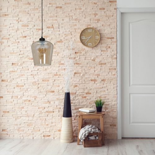 SANTIAGO függőlámpa 1xE27 Borostyán Üvegbúra MLP6607 Fém + Üveg