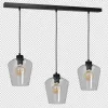 SANTIAGO függőlámpa 3xE27 lámpaernyő átlátszó üveg MLP6608 fém + üveg