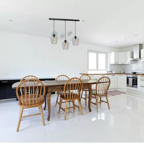 SANTIAGO függőlámpa 3xE27 lámpaernyő átlátszó üveg MLP6608 fém + üveg