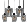 SANTIAGO függőlámpa 5xE27 ernyő füstölt üveg MLP6616 fém + üveg