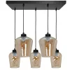 SANTIAGO függőlámpa 5xE27 Borostyán Üvegbúra MLP6617 Fém + Üveg