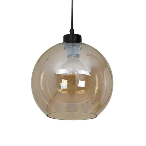 SOFIA függőlámpa 1xE27 MLP6578 Borostyán gömb lámpaernyő Milagro Metal + Glass