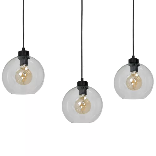 SOFIA függőlámpa 3xE27 MLP6579 Átlátszó gömb lámpaernyő Milagro Metal + Glass