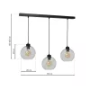 SOFIA függőlámpa 3xE27 MLP6579 Átlátszó gömb lámpaernyő Milagro Metal + Glass