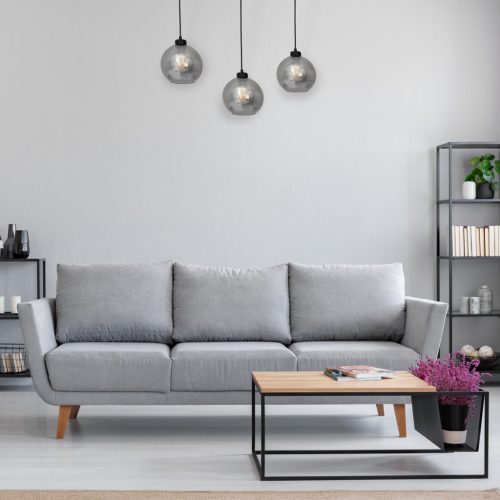 SOFIA függőlámpa 3xE27 MLP65800 Füstölt lámpaernyő Gömb Milagro Fém + Üveg