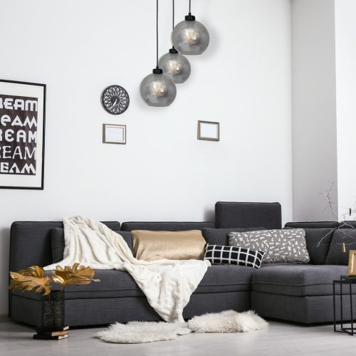 SOFIA függőlámpa 3xE27 MLP6583 Füstölt lámpaernyő Gömb Milagro Fém + Üveg