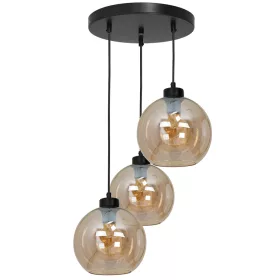  SOFIA függőlámpa 3xE27 MLP6584 Borostyán gömb lámpaernyő Milagro Metal + Glass