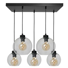   SOFIA függőlámpa 5xE27 MLP65900 Átlátszó gömb lámpaernyő Milagro Metal + Glass