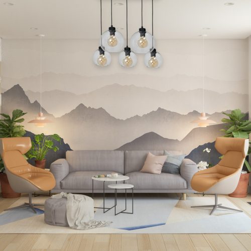 SOFIA függőlámpa 5xE27 MLP65900 Átlátszó gömb lámpaernyő Milagro Metal + Glass