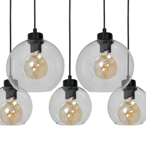 SOFIA függőlámpa 5xE27 MLP65900 Átlátszó gömb lámpaernyő Milagro Metal + Glass