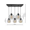 SOFIA függőlámpa 5xE27 MLP65900 Átlátszó gömb lámpaernyő Milagro Metal + Glass