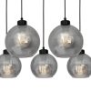 SOFIA függőlámpa 5xE27 MLP6591 Füstölt lámpaernyő Gömb Milagro Fém + Üveg