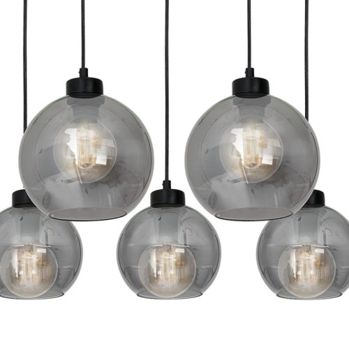 SOFIA függőlámpa 5xE27 MLP6591 Füstölt lámpaernyő Gömb Milagro Fém + Üveg