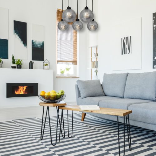 SOFIA függőlámpa 5xE27 MLP6591 Füstölt lámpaernyő Gömb Milagro Fém + Üveg