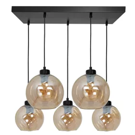   SOFIA függőlámpa 5xE27 MLP6592 Borostyán gömb lámpaernyő Milagro Metal + Glass