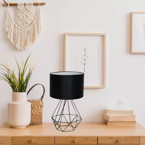 LED KOSÁR Asztali Asztali lámpa Fekete 1xE27 Milagro