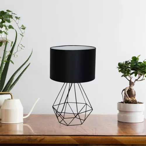 LED KOSÁR Asztali Asztali lámpa Fekete 1xE27 Milagro
