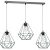 Függesztett lámpa KOSÁR 3xE27 Geometrikus forma Loft szürke kosár gyémánt MLP7217 fém