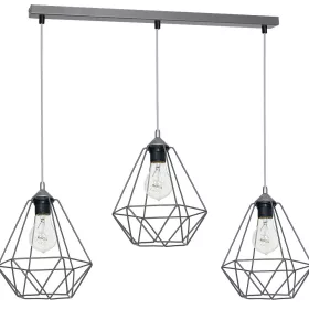   Függesztett lámpa KOSÁR 3xE27 Geometrikus forma Loft szürke kosár gyémánt MLP7217 fém